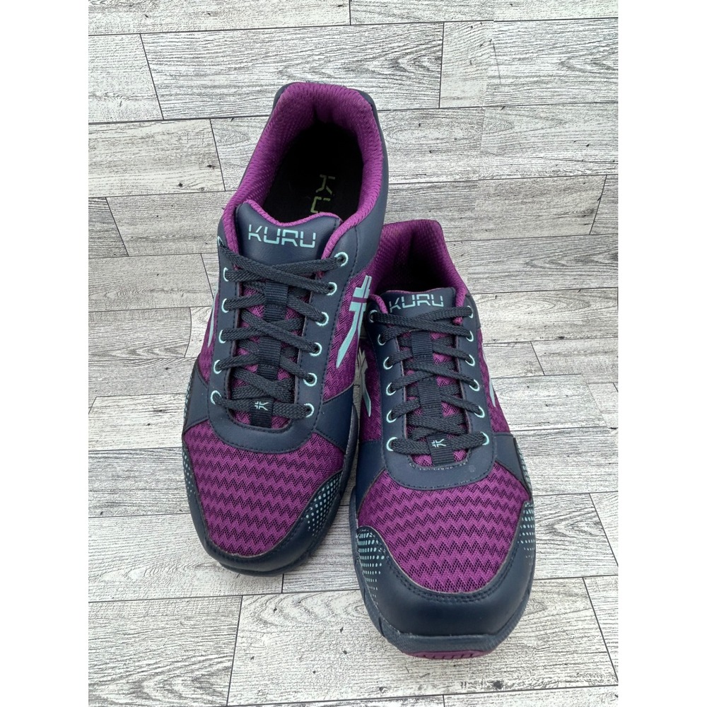 Kuru Women Sz 12 Wide Athletic Walking Shoes Purple Navy Mesh Sneakers 201611120
